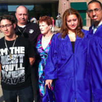 <p>Graduate Michelle Burgos, along with her boyfriend and fellow graduate Roberto Gonzalez, her father Michael Burgos Sr., brother Michael Burgos Jr., and her stepmother Doreen Patel.</p>