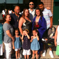 <p>Brianna Matos surrounded by family. She is going to study nursing at the Bridgeport School of Nursing.</p>