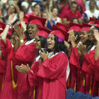 <p>Bridgeport Central High School holds its 2015 commencement ceremony Monday at Webster Bank Arena.</p>