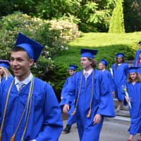 <p>Members of North Salem High School&#x27;s class of 2015 head to their commencement.</p>
