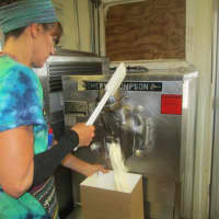 <p>Making the ice cream at The Blue Pig in Croton.</p>