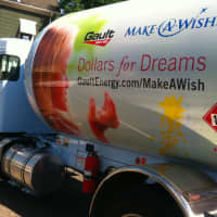 <p>A Gault Energy truck with the Dollars for Dreams logo on it.</p>