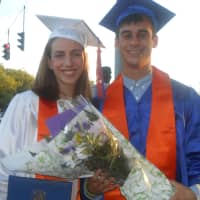 <p>Liam Pettit and Megan DiGeronimo are happy to be part of the class of 2015.Pettit will be attending Iona College and DiGeronimo will be attending Maritime College in the fall. </p>