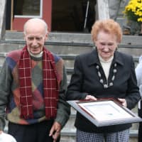 <p>Warren Lucas Sr. and Betty Lucas, parents of North Salem Supervisor Warren Lucas, received a special award.</p>