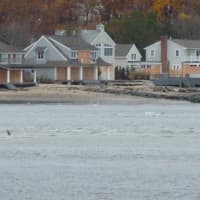 <p>Several homes along the shoreline in Westport have been boarded up in preparation for Hurricane Sandy. </p>