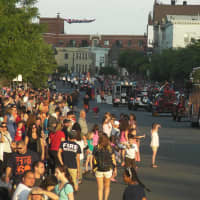 <p>Residents and visitors observe the Village of Mamaroneck Fire Department&#x27;s annual parade.</p>