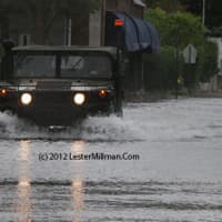 <p>Hurricane Sandy causes flooding in Mamaroneck on Monday.</p>