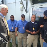 <p>Mayor Bill Finch visits Sikorsky Airport after the death of a construction worker there. </p>