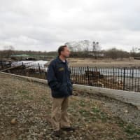<p>Westchester County Executive Robert Astorino surveys the damage to Playland Park in Rye Tuesday in the aftermath of Hurricane Sandy. </p>