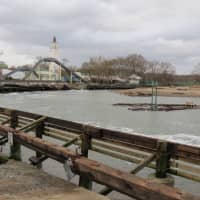 <p>The collapsed boardwalk at Playland Park in Rye following Hurricane Sandy. </p>
