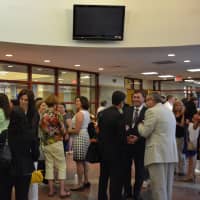 <p>A reception for Chappaqua retirees is held prior to a school board meeting.</p>