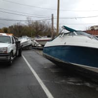 <p>Hudson Valley Marine boat on Lings Ferry Road in Verplanck.</p>