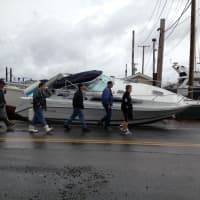 <p>Hudson Valley Marine boats in Verplanck after Hurricane Sandy.</p>