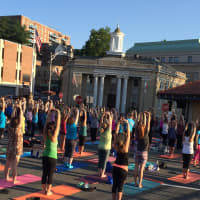 <p>The first Mindullness Matters outdoor yoga event in Tuckahoe drew about 130 people Friday evening. </p>