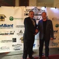 <p>Paramount CEO Kurt G. Heitmann, right, with Peekskill Mayor Frank Catalina.</p>
