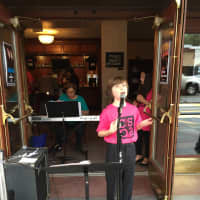 <p>Avery Avellino of The Cortlandt School of Performing Arts sang before the show.</p>