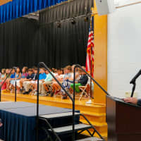 <p>Superintendent of Schools Edward Fuhrman speaks at the ceremony.</p>