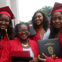 <p>Suwada Contch, Sierra Medley, Tiara Moultrie, and Tyra Champagnie were excited to finally be done wityh high school.</p>