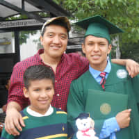 <p>Bryan Campos with his brothers, Christian and Jared. Bryan will be attending Guttman College in New York City in the fall to study business.</p>