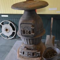 <p>Several historical artifacts are on display for the Bedford Hills railroad history exhibit.</p>