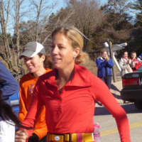 <p>Carrie Cochrane of Fairfield starts out on Sunday&#x27;s run.</p>