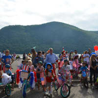 <p>Cold Spring Independence Day parade participants gather along the waterfront following their march. Competition results were announced for kids&#x27; bikes and for dogs.</p>