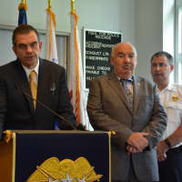<p>Westchester County police Commissioner George Longworth speaks at a Mount Kisco press conference pertaining to the arrest of Freddy Coronado-Mendez</p>
