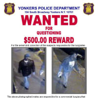<p>Yonkers police are offering a $500 reward for information that leads to the arrest and conviction of two men suspected of burglarizing a Chinese restaurant. </p>