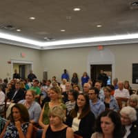 <p>A packed audience attends a meeting on proposed legislation to lower a cap on first-floor store space in Bedford&#x27;s hamlet centers.</p>