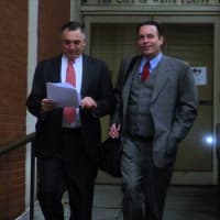 <p>Randall Cutler (right), an attorney who represented former White Plains Mayor Adam Bradley (left), was arrested on felony weapons charges. Police say they found an arsenal of illegal weapons in Cutler&#x27;s house.</p>