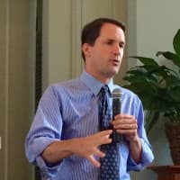<p>U.S. Rep. Jim Himes speaks recently to the Westport Rotary. </p>
