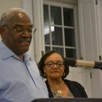 <p>Marion Blount (left), who is chairman of Antioch Baptist Church&#x27;s trustee ministry.</p>