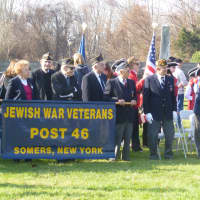 <p>Jewish war veterans of Post 46 in Somers came to pay their respects.</p>