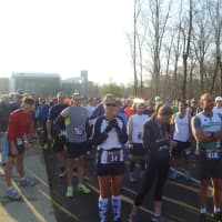 <p>Runners at the starting line for Weston&#x27;s first half marathon, the Reservoir Run.</p>