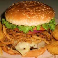 <p>The Crossing Burger, the restaurant&#x27;s most popular.</p>
