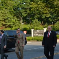 <p>Local and region elected officials march in Mount Kisco&#x27;s firefighters parade.</p>