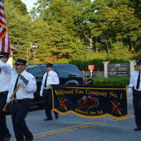 <p>Millwood firefighters march in the Mount Kisco parade.</p>