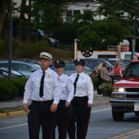 <p>Danbury firefighters march in the Mount Kisco parade.</p>