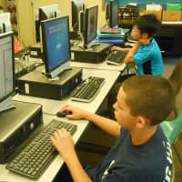 <p>Students work in the computer graphics art class at Blue Mountain Middle School in Cortlandt.</p>