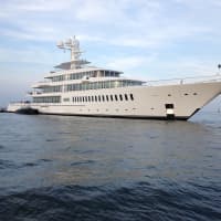 <p>Mark Cuban&#x27;s 288-foot &#x27;Fountainhead&#x27; is currently anchored off Stamford Harbor.</p>