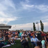 <p>The crowd at Levitt Pavilion waits for the doo wop group The Barons.</p>