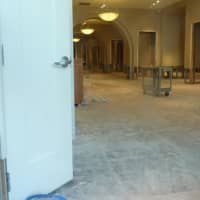 <p>The floors and parts of the walls were removed from inside Banana Republic due to flood damage. </p>