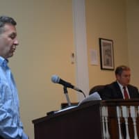 <p>Louis Terlizzi, pictured speaking at a Mount Kisco Village Board meeting in April. Terlizzi retired on July 16.</p>