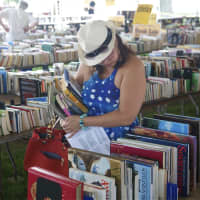 <p>Shoppers had plenty of books to browse at the GIGANTIC book sale.</p>