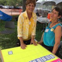 <p>Mimi Greenlee and Suzy Hopper are instrumental to the success of the Westport Library book sale.</p>