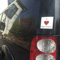 <p>The &quot;iHeartHarrison&quot; car magnet is a big seller.</p>