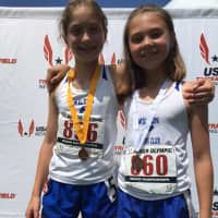 <p>Ashley Nicoletti, left, Shelby Dejana of Wilton Running Club qualified for the USA Track and Field national championships.</p>