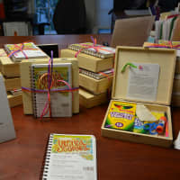 <p>Siblings Making Art (SMART) boxes on display at Friends of Karen&#x27;s North Salem headquarters.</p>