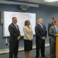 <p>Westchester County Esecutive Rob Astorino leads a Tuesday news conference at the County Jail in Valhalla. </p>