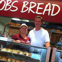 <p>Louise and Robert Hyden owners of the new COBS Bread bakery in Stamford.</p>